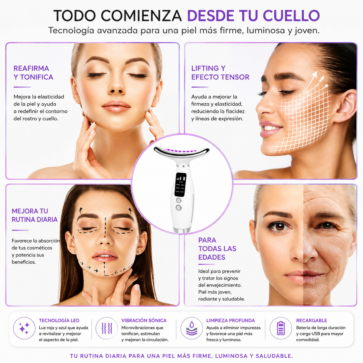 Masajeador Facial Antiarrugas Lifting